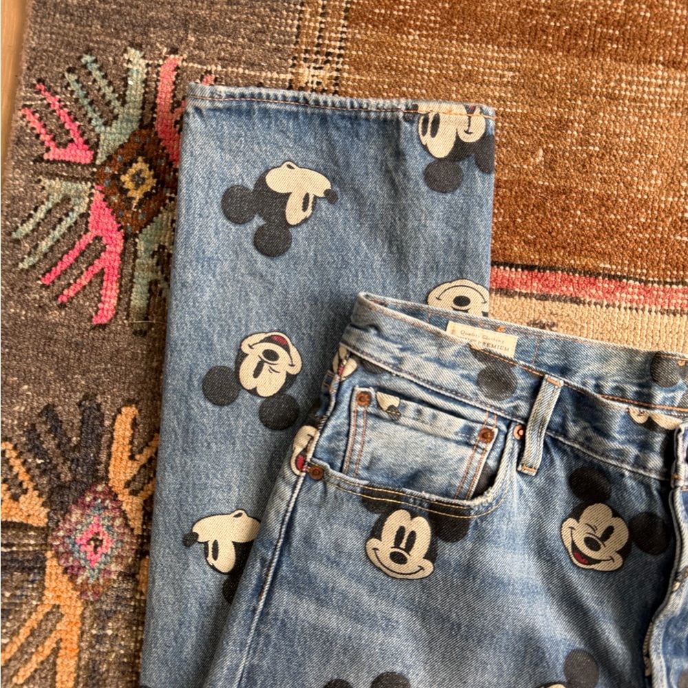 Mickey Mouse X Levi’s 501 Disney Blue Jeans Collab Women’s Size W34 x L32 - Picture 3 of 11